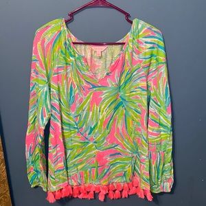 Lilly Pulitzer Top With Fringe